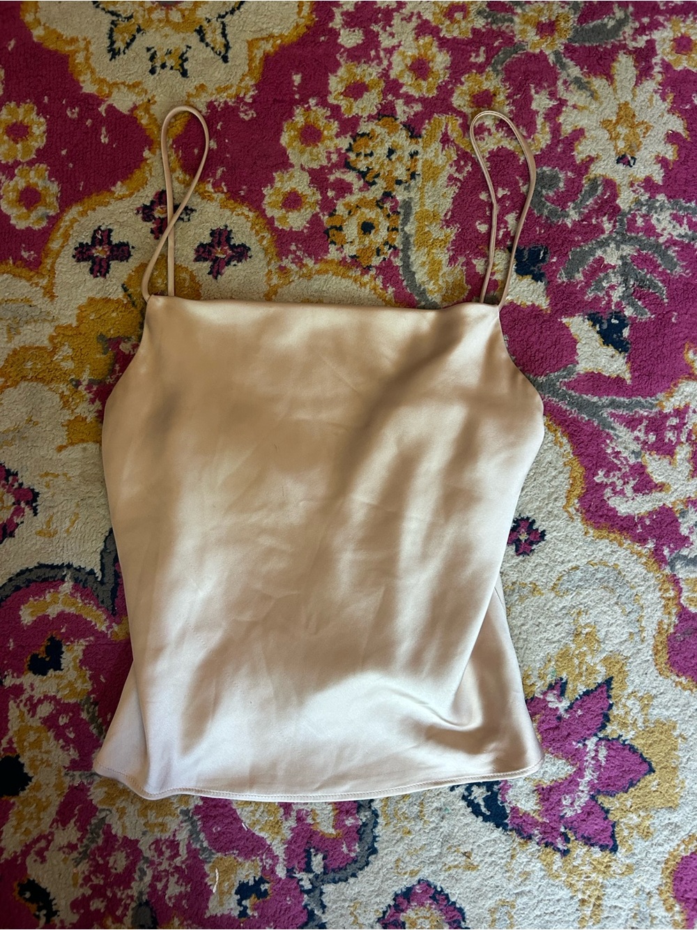 Zara Satin Spaghetti Strap Camisole - Beige